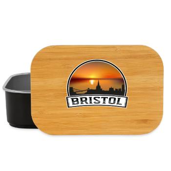 Bristol England Skyline Vintage Sunset Travel Souv - Lunch Box - black - Front