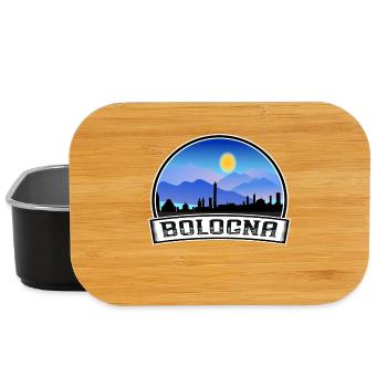 Bologna Italy Skyline Vintage Sunset Travel Souven - Lunch Box - black - Front