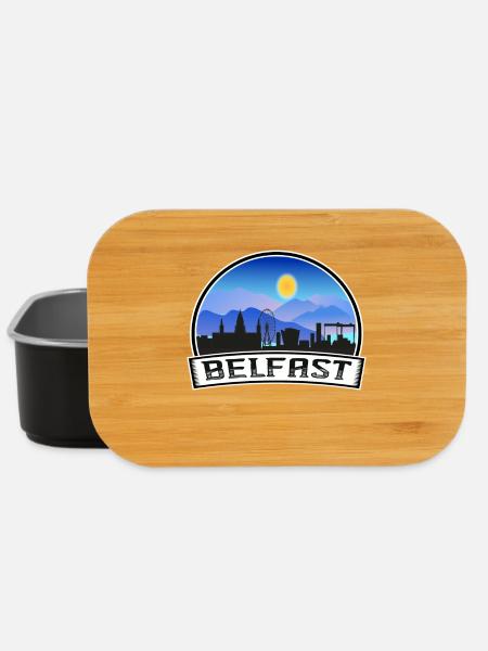 Belfast Northern Ireland Skyline Vintage Sunset Tr - Lunch Box - black