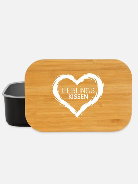 Herz Kissen - Lunch Box - Schwarz
