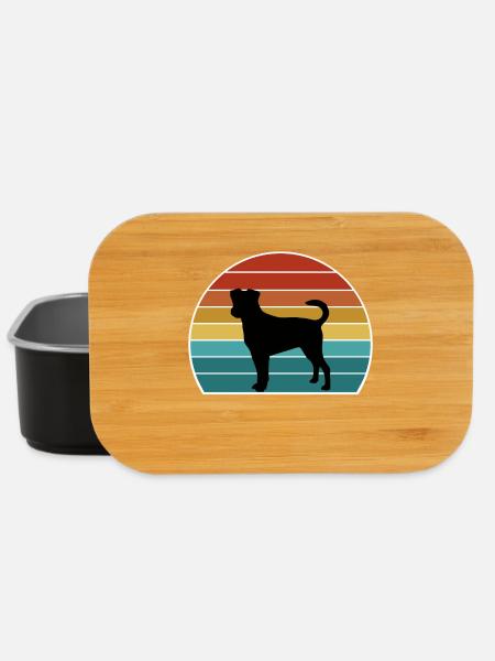 Dänisch Schwedischer Farmhund Hund Silhouette Vintage Sonnen - Lunch Box - Schwarz