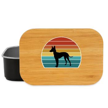 Cirneco Dell Etna Dog Silhouette Vintage Sunset fo - Lunch Box - black - Front