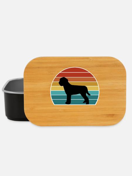 Lagotto Romagnolo Hund Silhouette Vintage Sonnenuntergang fo - Lunch Box - Schwarz