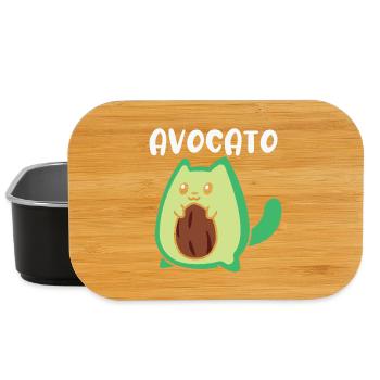 Avocato Funny Avocado Lover Cat - Lunch Box - black - Front