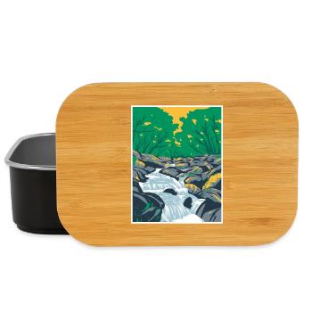 Becky Falls on Dartmoor WPA Poster Art Deco - Lunch Box - black - Front