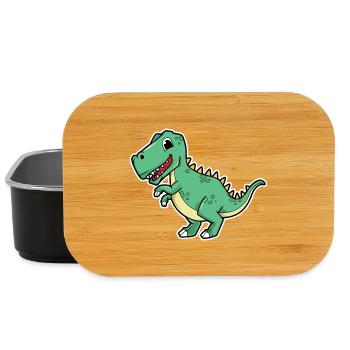 Illustration de dessin animé de dinosaure Kawaii pour les enfants - Boîte à goûter - noir - Devant
