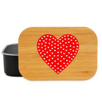 Heart Flood Small Hearts Pattern - Lunch Box - black - Front