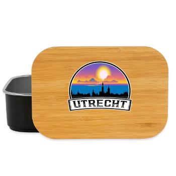 Utrecht Pays-Bas Skyline Vintage Sunset Travel - Boîte à goûter - noir - Devant