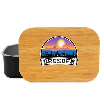 Dresde Allemagne Skyline Vintage Sunset Travel Souv - Boîte à goûter - noir - Devant