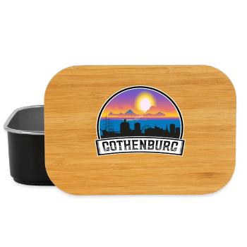 Göteborg Suède Skyline Vintage Sunset Travel So - Boîte à goûter - noir - Devant
