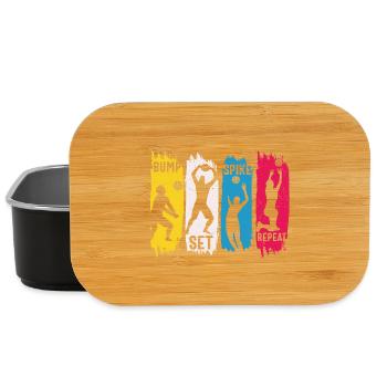 Volleyball Bump Set Spike Wiederholung - Lunch Box - Schwarz - Vorne