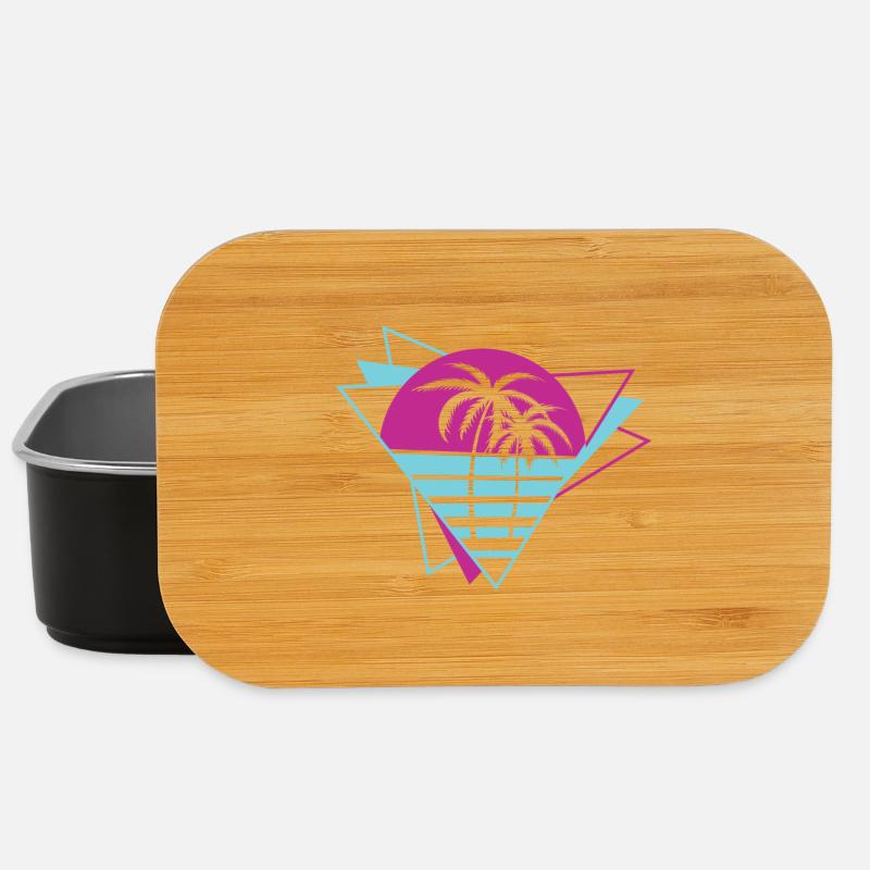 Palm Tree Retro 80er Jahre - Lunch Box - Schwarz