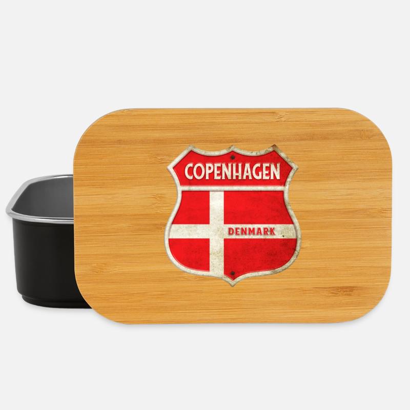 Kopenhagen Dänemark Wappen Flaggen Design - Lunch Box - Schwarz