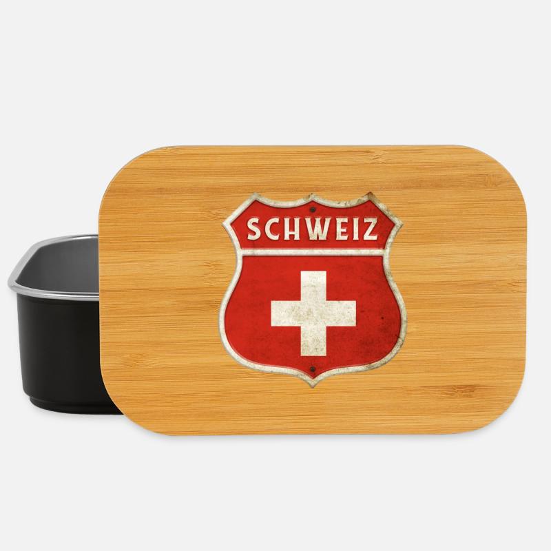 Schweiz Wappen Flaggen Design - Lunch Box - Schwarz