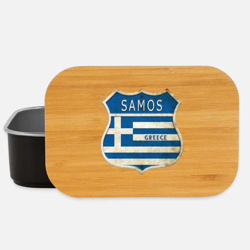 Samos Griechenland Wappen Flaggen Design - Lunch Box - Schwarz