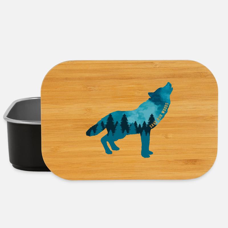 Klimawandel Umweltschutz Wolf Nachhaltig - Lunch Box - Schwarz
