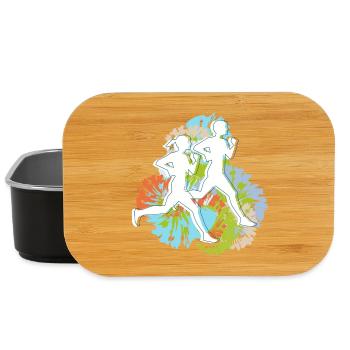 Valentine's Day couple running - Lunch Box - black - Front