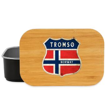 Tromsø Norwegen Wappen Flaggen Design - Lunch Box - Schwarz - Vorne