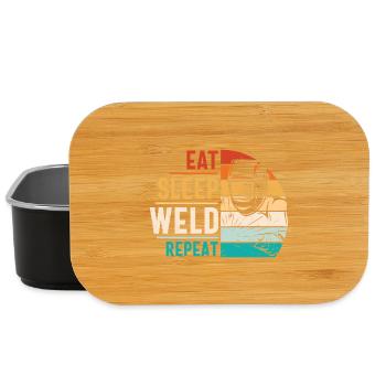 Schweißer Zitat Lustiges Design Essen Schlaf Schweißen Wiederholen - Lunch Box - Schwarz - Vorne