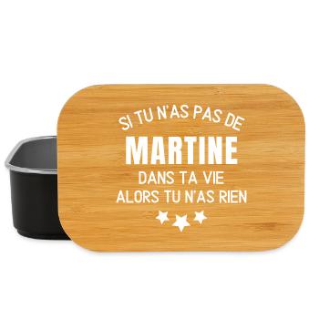 Martine, anniversaire Martine, je suis Martine - Boîte à goûter - noir - Devant