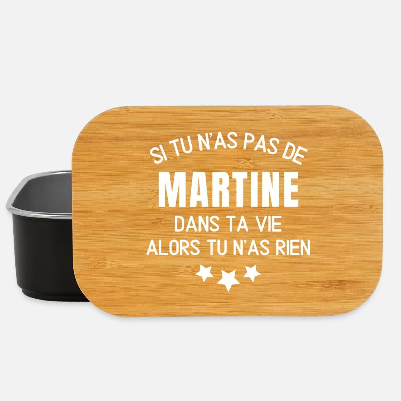 Martine, anniversaire Martine, je suis Martine - Boîte à goûter - noir