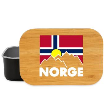 Norway flag with mountains - Lunch Box - black - Front