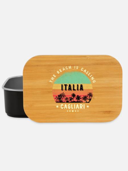 Cagliari Italien Strand Design - Lunch Box - Schwarz