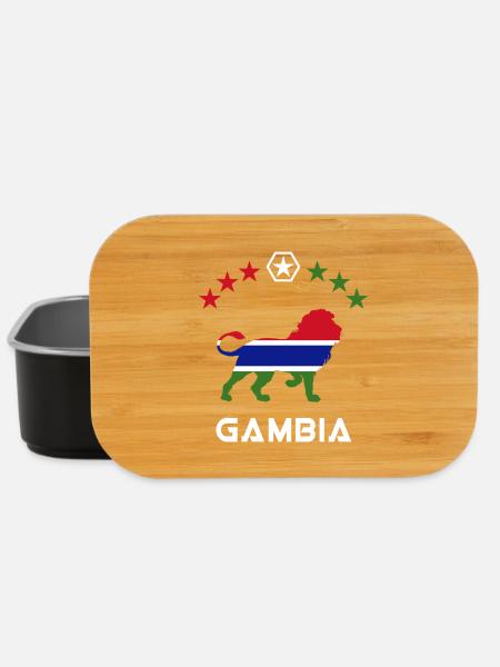 Gambia Löwen Flaggen Design - Lunch Box - Schwarz