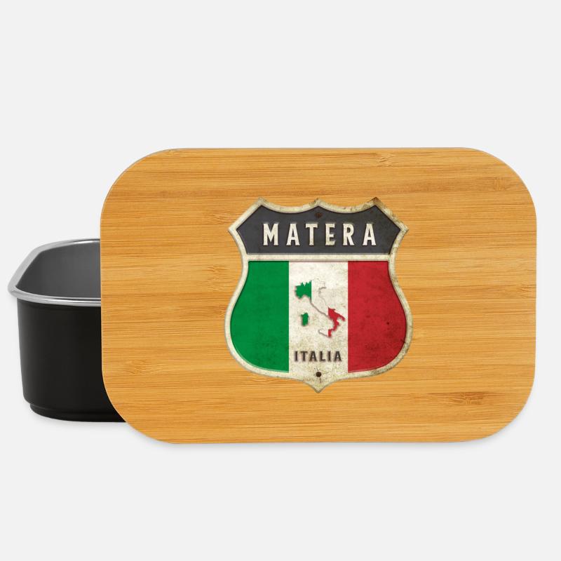 Matera Italien Wappen Flaggen Design - Lunch Box - Schwarz