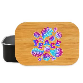 Peace Slogan Peace Movement Peace Love - Lunch Box - black - Front