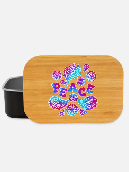 Peace Slogan Peace Movement Peace Love - Lunch Box - black