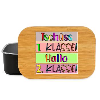 Grundschule Tschüss 1. Klasse Hallo 2. Klasse - Lunch Box - Schwarz - Vorne