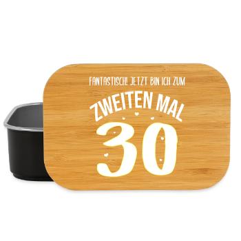 Geburtstag 60 Jahre Frau 2. mal 30 Geschenk - Lunch Box - Schwarz - Vorne