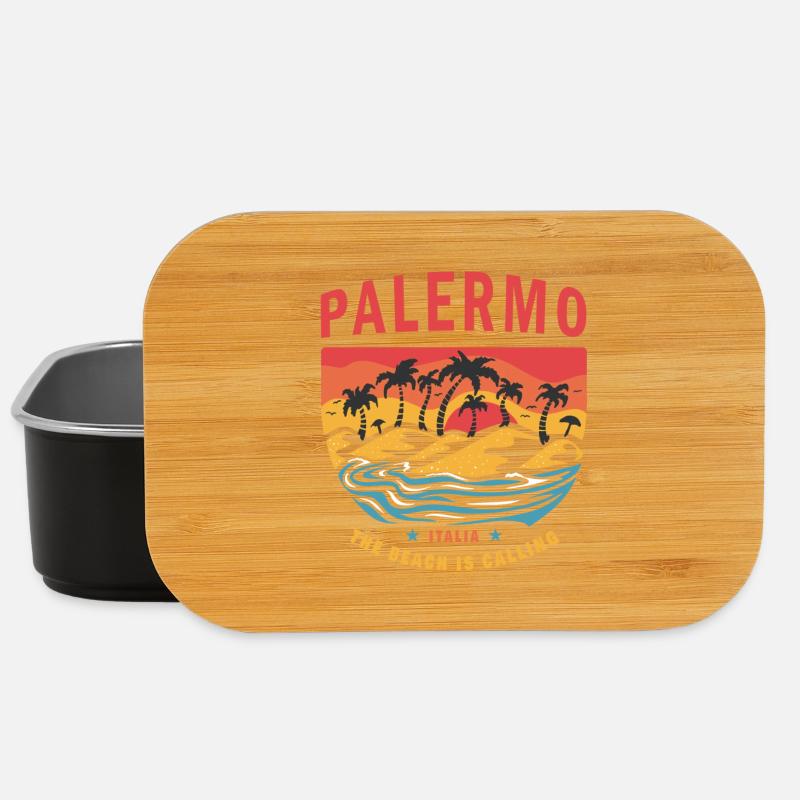 Palermo Italien Strand Design - Lunch Box - Schwarz
