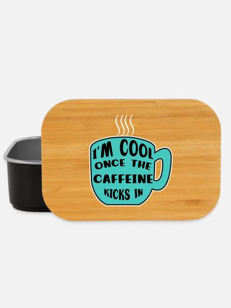 Caféine Coffee Drinker Coffee Cup Coffee Déclaration - Boîte à goûter - noir
