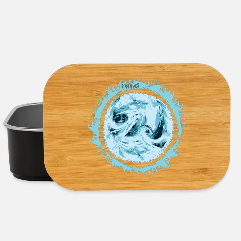 Stürmischer Wasserwirbel Design - Lunch Box - Schwarz