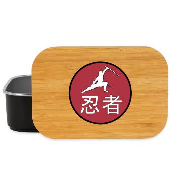 Ninja Japan Kanji Font Flag Sun Gift - Lunch Box - black - Front