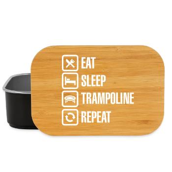 Trampolin Springen Eat Sleep Trampoline Repeat - Lunch Box - Schwarz - Vorne