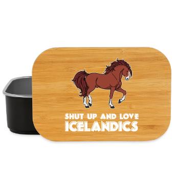 Pferdeliebe Cool Pferde Statement Islandpferde - Lunch Box - Schwarz - Vorne