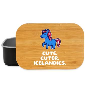 Chevaux islandais Poney Horse Fan Iceland Ponies Déclaration - Boîte à goûter - noir - Devant