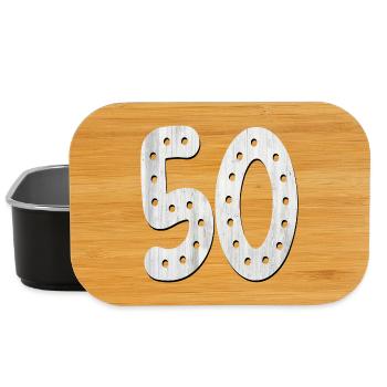 Numéro 50 - 50e anniversaire - Cinquante - Boîte à goûter - noir - Devant