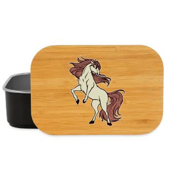 Trab Pferde Galopp Islandpferde Reiten Pferdefan - Lunch Box - Schwarz - Vorne
