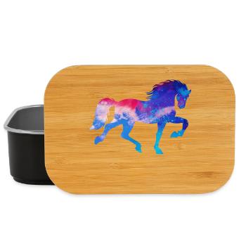 Pferdenarr Hengst Galopp Islandpferde Pferde - Lunch Box - Schwarz - Vorne