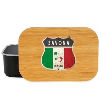 Savone Italie Armoiries Drapeaux Design - Boîte à goûter - noir - Devant