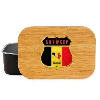 Anvers Belgique Armoiries Drapeaux Design - Boîte à goûter - noir - Devant