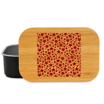 Rote Sternenmuster auf schwarzem Hintergrund - Lunch Box - Schwarz - Vorne