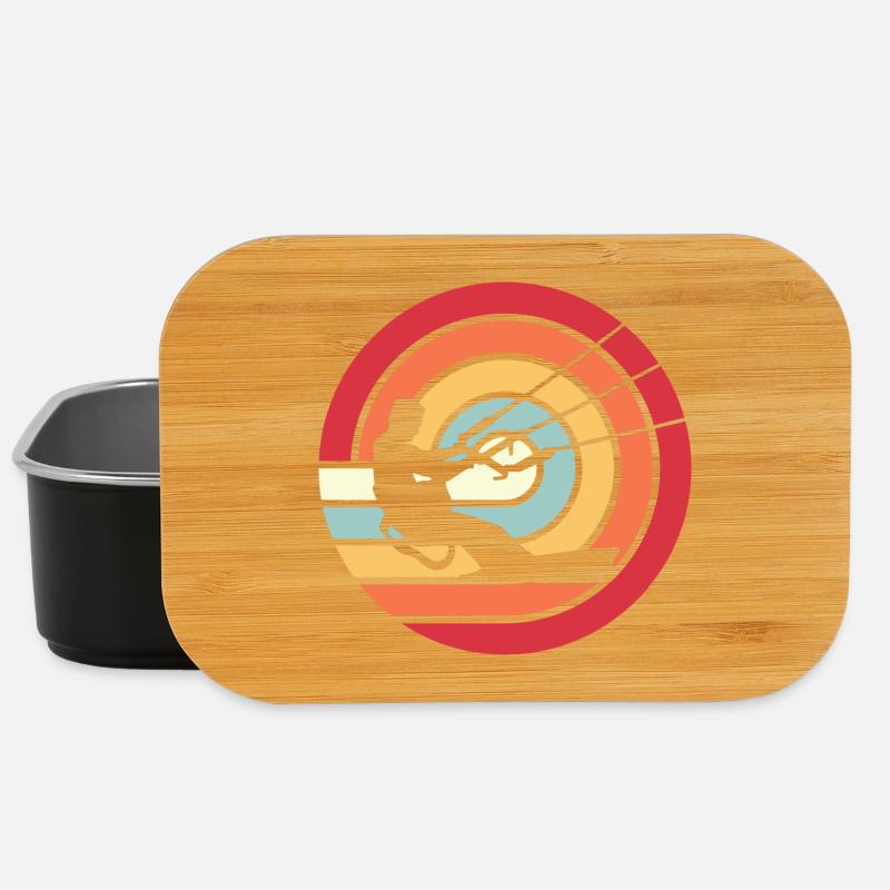 Kitesurfen Kitesurf Kitesurfer Kiteboard Retro Vin - Lunch Box - Schwarz