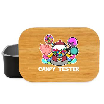 Naschkatzen Spruch Süßigkeiten Bonbon Nachspeise - Lunch Box - Schwarz - Vorne