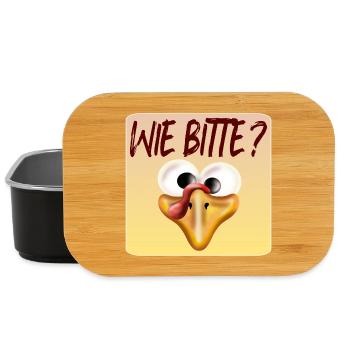 Wie bitte - Hühnerstall Hühner - Lunch Box - Schwarz - Vorne