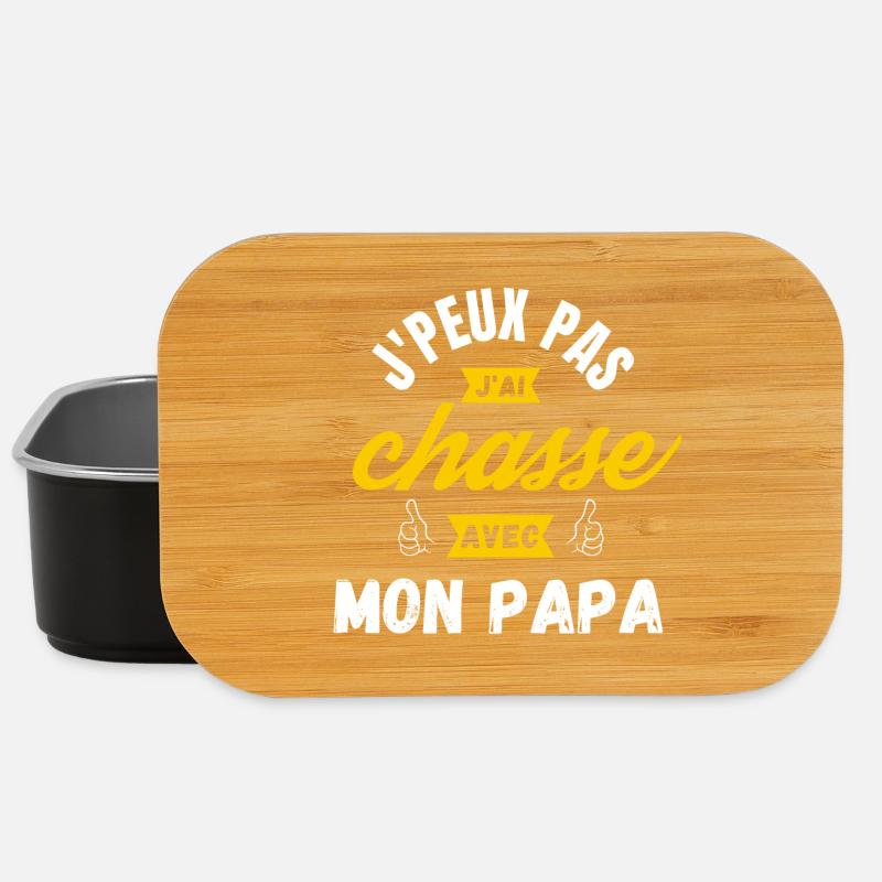 j peux pas j ai chasse avec mon papa - Boîte à goûter - noir